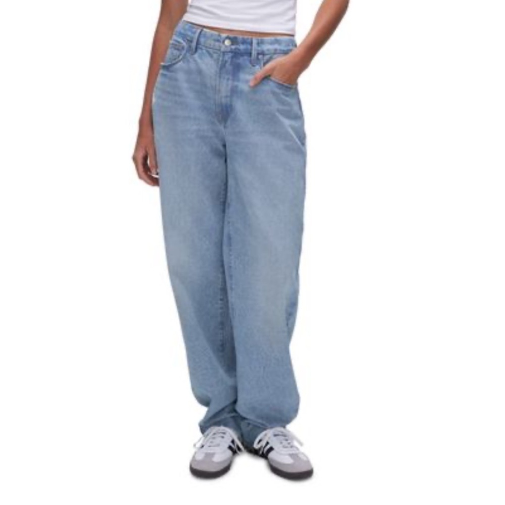 Good American Good '90s Distressed Loose Jeans (Indigo 472)